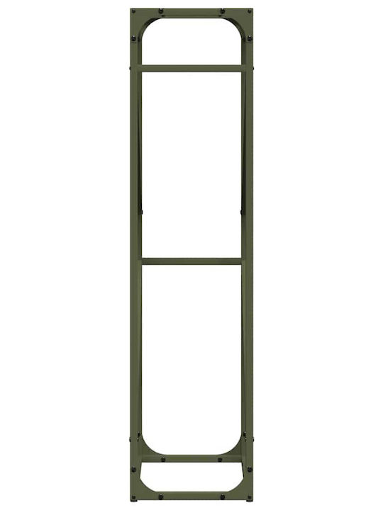 vidaXL Firewood Inox Shelf Wood Storage 40x25x100cm Green