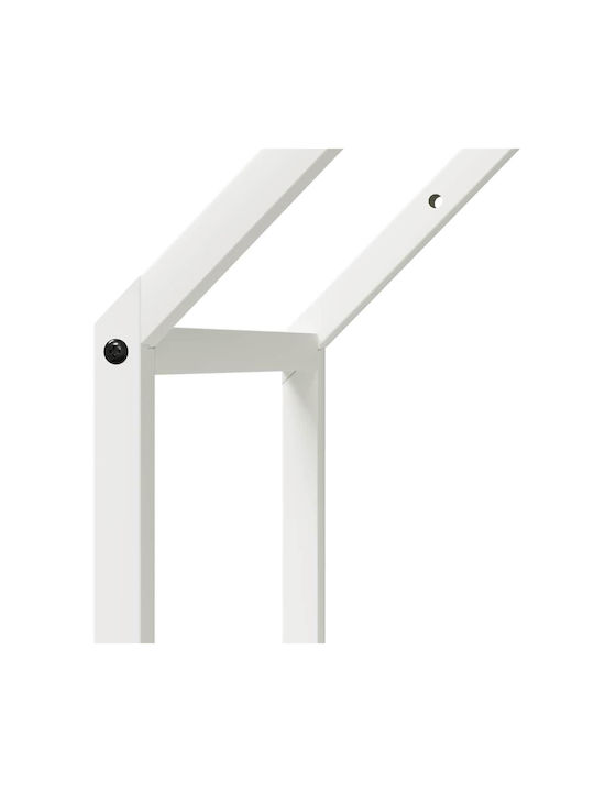vidaXL Inox Ράφι Αποθήκευσης Ξύλων 40x25x60cm Λευκό