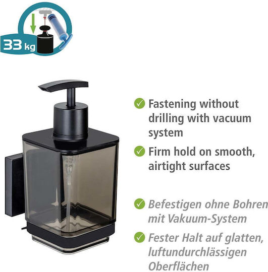 Wenko Επιτοίχιο Dispenser Πλαστικό Μαύρο 340ml