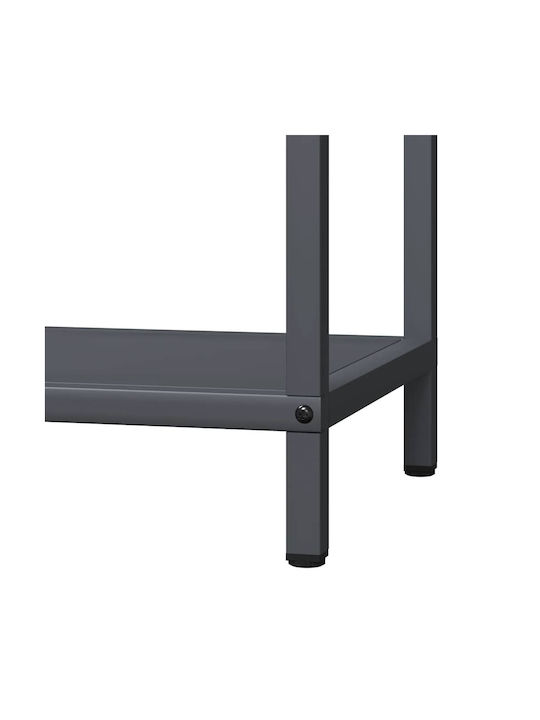 vidaXL Inox Ράφι Αποθήκευσης Ξύλων 40x25x90cm Γκρι