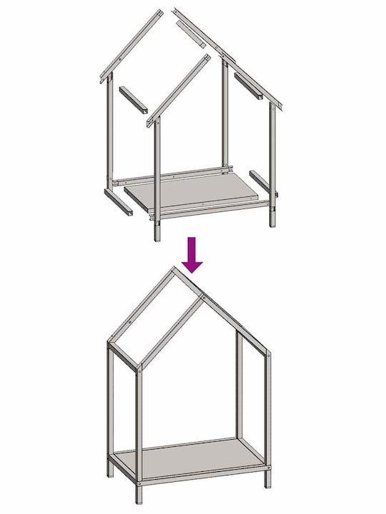 vidaXL Inox Ράφι Αποθήκευσης Ξύλων 40x25x60cm Μαύρο