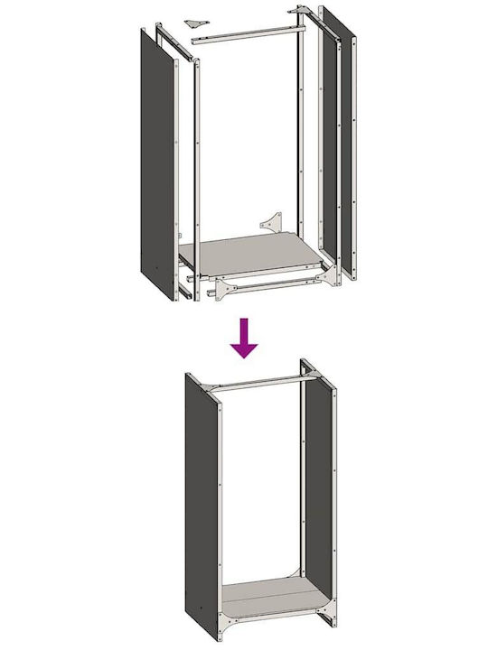 vidaXL Firewood Inox Shelf Wood Storage 40x30x80cm Silver