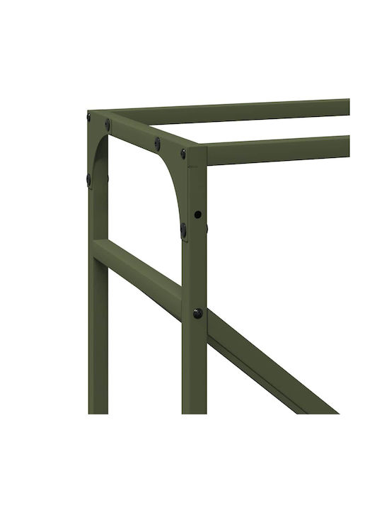 vidaXL Firewood Inox Shelf Wood Storage 40x25x100cm Green