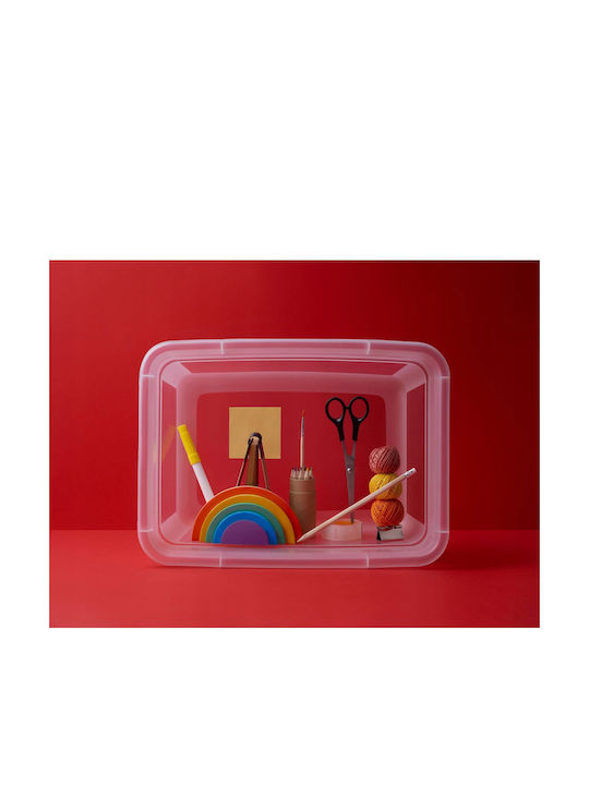 Moxom Plastic Storage Box with Lid Transparent 12.5lt 1pcs