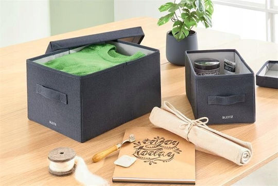 Leitz Stoff Aufbewahrungsbox mit Deckel Gray 28.5x38x20cm 2Stück