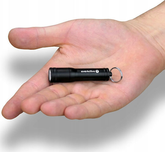 everActive Keychain Flashlight LED IPX4 with Maximum Brightness 100lm Black