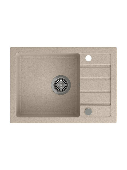 GraniteQ Drop-In Spüle aus Verbundgranulat B62xT44cm Beige