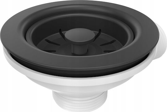 GraniteQ Quadron Johnny 111 Drop-In Kitchen Sink Made of Liquid Granite M77xP44cm Black