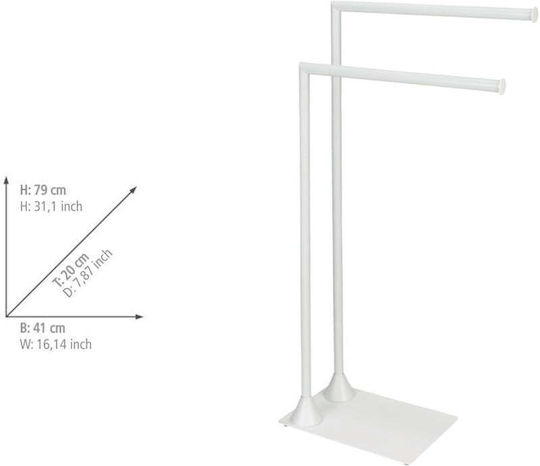 Wenko Bathroom Hook Wall-Mounted Single Towel Rack Inox White