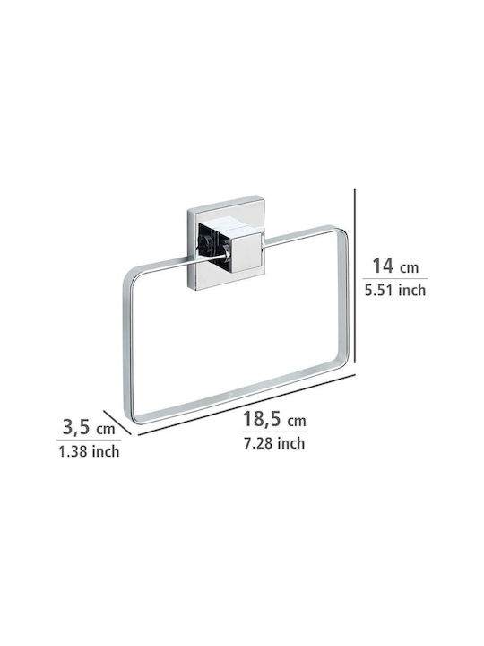Wenko Κρίκος Μπάνιου Μονός με Βεντούζα ​14x14cm Ασημί