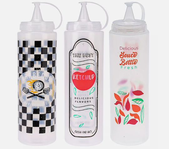 Set 3 dozatoare de sosuri Excellent Houseware din plastic 700 ml multicolor