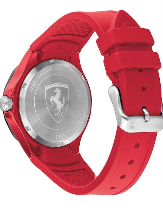 Ferrari Pista Ceas Bărbătesc 36mm Baterie cu Roșu Curea din Cauciuc