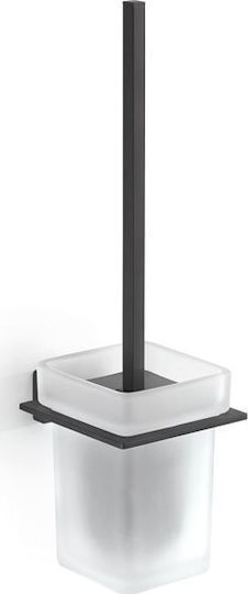 Gedy Glass Toilet Brush Black