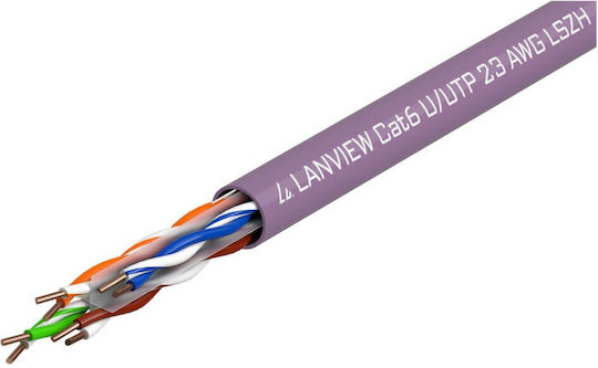 Lanview U/UTP Cat.6 (Gigabit) Καλώδιο Δικτύου Ethernet 305m Μωβ
