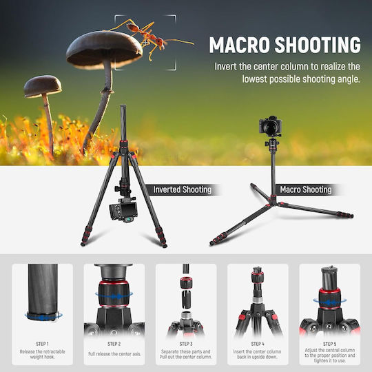 Neewer Neewer Carbon Fiber Camera Tripod with Spherical Head and 12kg Maximum Load