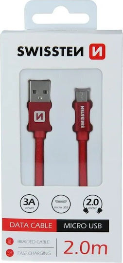 Swissten Regulär USB 2.0 auf Micro-USB-Kabel Gray 2m (71522302) 1Stück