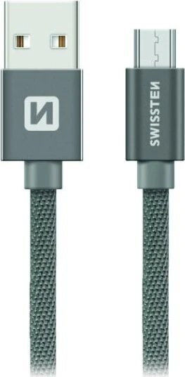 Swissten Regulär USB 2.0 auf Micro-USB-Kabel Gray 2m (71522302) 1Stück