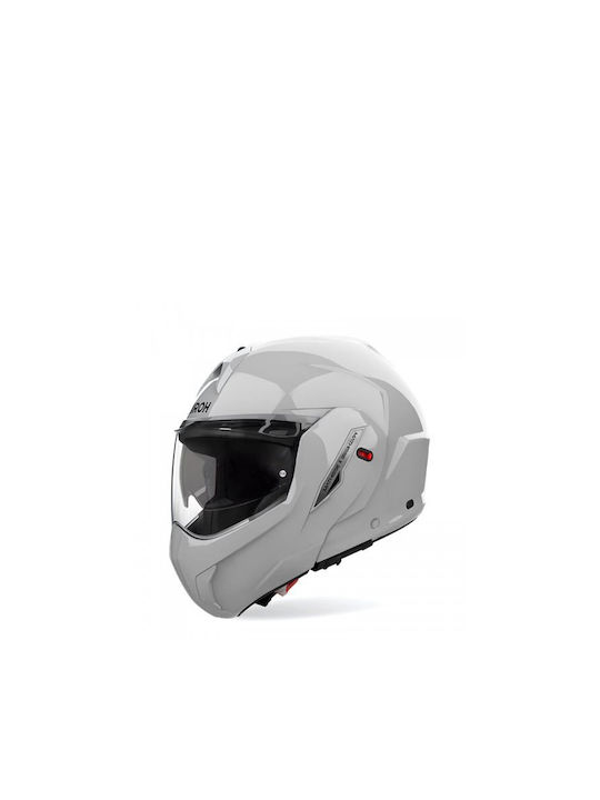 Airoh Mathisse Grey Gloss Motorcycle Helmet Flip-Up ECE 22.06 1680gr with Sunvisor