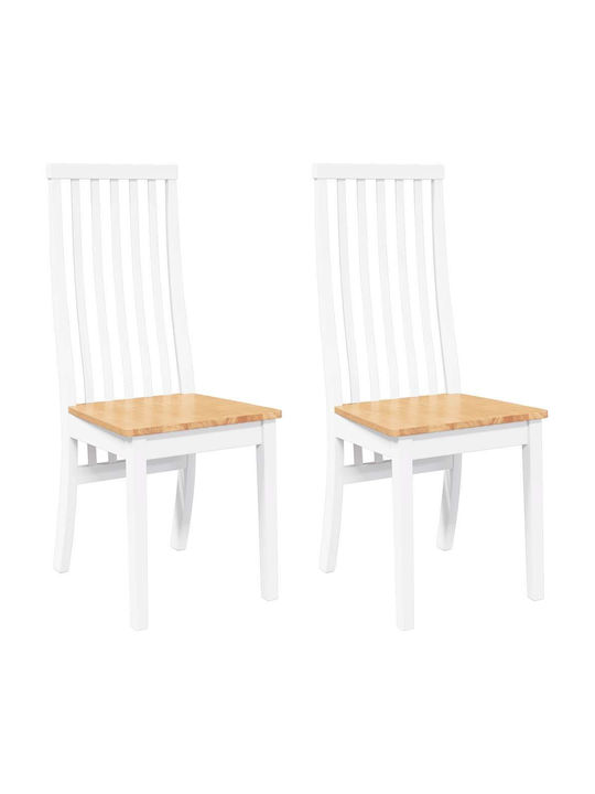 Dining Room Wooden Chair White 41x48.5x101cm 2pcs