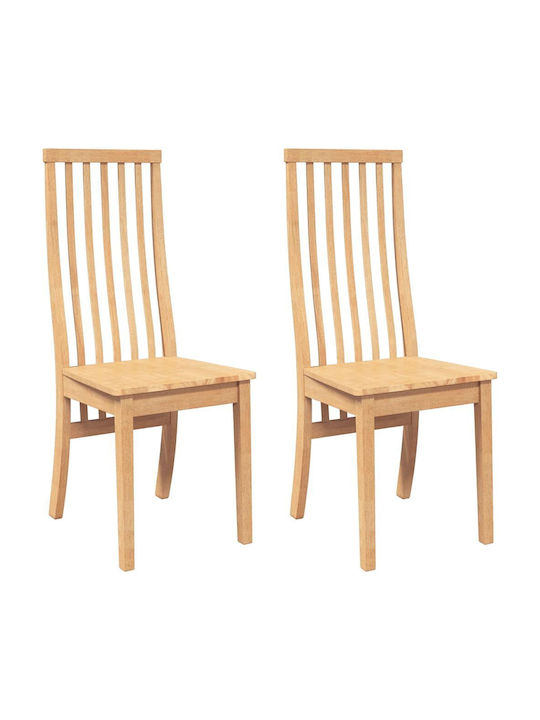 Dining Room Wooden Chair Coffee 41x48.5x101cm 2pcs