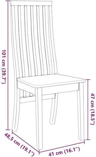 Scaune Sala de mese Lemn Alb 2buc 41x48.5x101buc