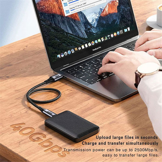 PremiumCord Cablu Video USB 4 USB-C Masculin - Thunderbolt 3 / USB-C 240W PD Negru 1.2m