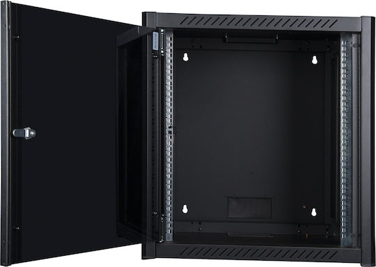 Lanview Монтиран на стена Рак кабинет 12U 60x56x64.5см Черен