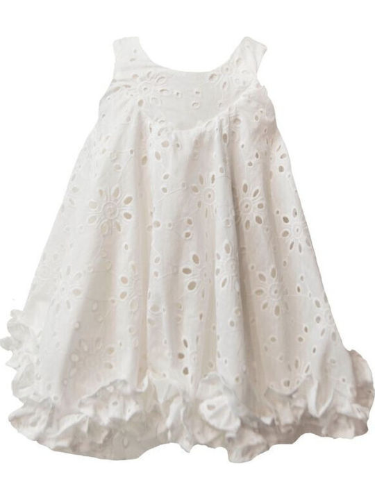 Children's Dress Sleeveless Set with Accessories Ecru