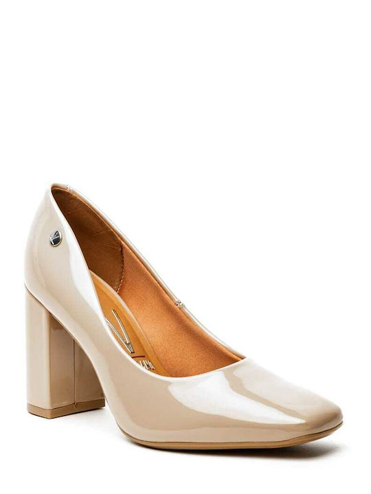 Vizzano Patent Leather Pointed Toe Beige High Heels