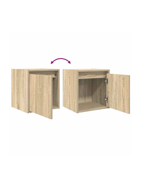 Wooden Sonoma Oak Bedside Tables 2 Pieces 38x34x40cm