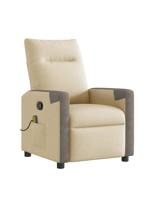 Relax Armchair Massage with Footstool Cream 50x54x100cm