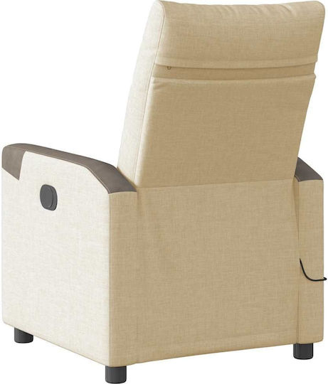 Relax Armchair Massage with Footstool Cream 50x54x100cm