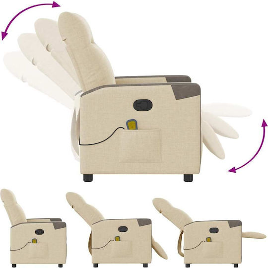 Relax Armchair Massage with Footstool Cream 50x54x100cm