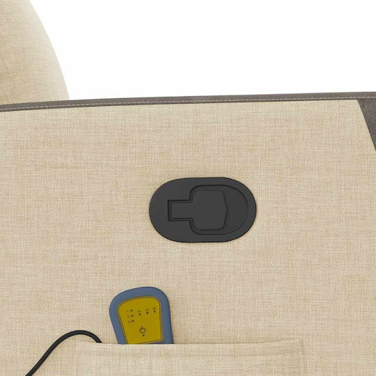 Relax Armchair Massage with Footstool Cream 50x54x100cm