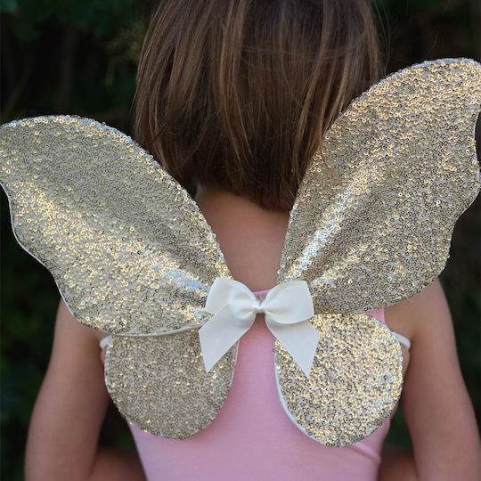 Costume Carnival Wings Gold with Sequins 3pcs
