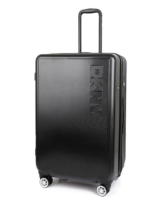 DKNY Μεγάλη Βαλίτσα Ταξιδίου Σκληρή Μαυρο με 4 Ρόδες