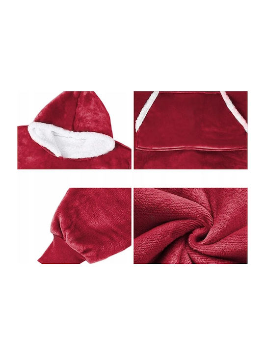 Κουβέρτα Fleece με Μανίκια 78x85εκ. Κόκκινη