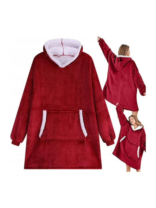 Κουβέρτα Fleece με Μανίκια 78x85εκ. Κόκκινη