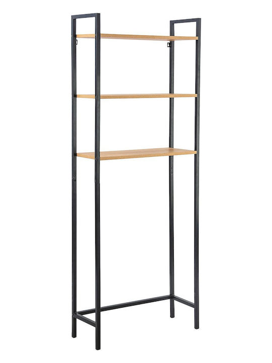 Klikareto Floor Bathroom Shelf Metallic 63x24x123cm Black