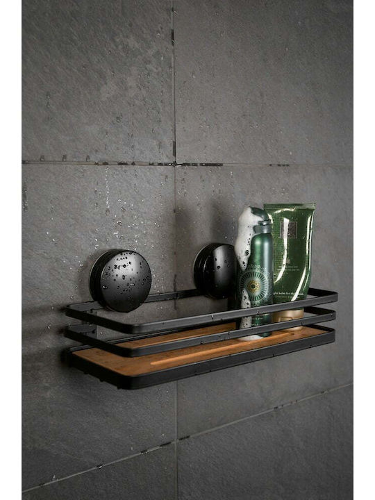 Wenko Wall Mounted Bathroom Shelf Metallic 12.5x26.5x11cm Black