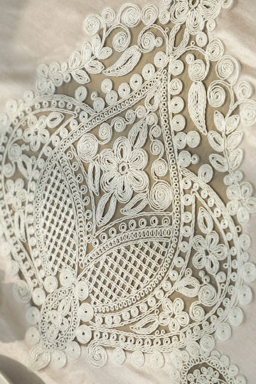 Pls-tb2222 Lt Coffee Silk Embroidery Handmade Lace 67×170 Liolios Home