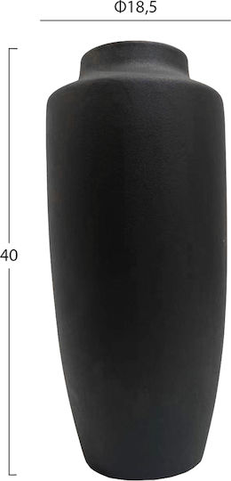 HomeMarkt Διακοσμητικό Βάζο Κεραμικό Galad Μαύρο Φ18xΥ40cm