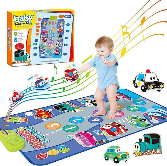 Covoraș Muzical pentru Copii 18 Luni+ Transport 17 Melodii Sunet Taste Numerice 80x50cm Multicolor