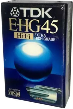 Casetă TDK VHS-C pentru Cameră Video 45SP sau 90LP Minute Extra High Grade