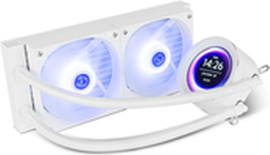 NOX X-240 CPU Water Cooling Dual Fan 120mm for Socket AM4/AM5/1700/1200/115x with ARGB Lighting White