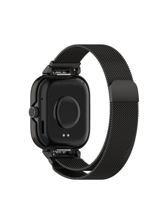 Redmi Watch 5 Redmi Watch 4 Калъф За Часовник Метална Рамка Вградена Каишка За Часовник Milan Магнитна Стоманена Мрежа Черен