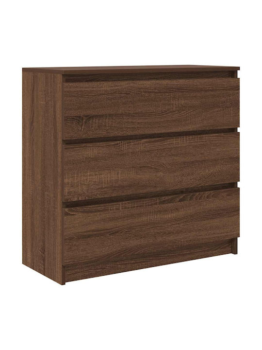 Wooden Chest of Drawers Coffee 80x35x80cm