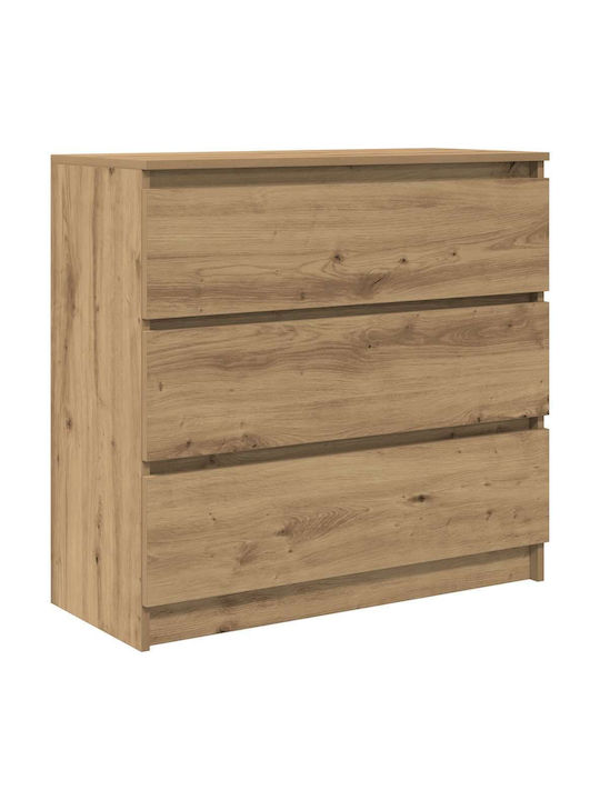 Wooden Chest of Drawers Coffee 80x35x80cm