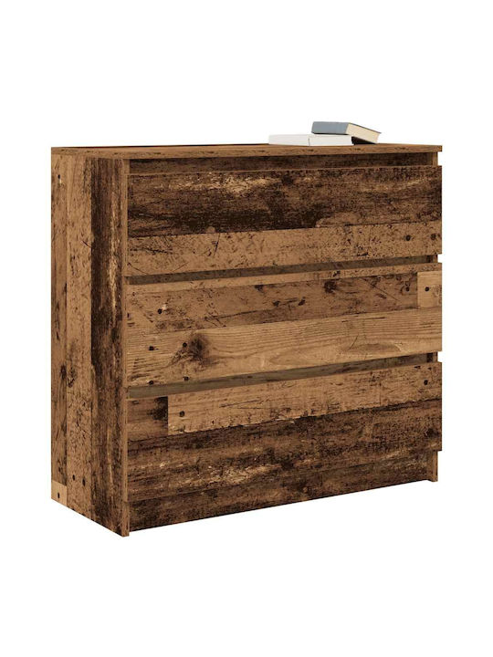 Wooden Chest of Drawers Coffee 80x35x80cm
