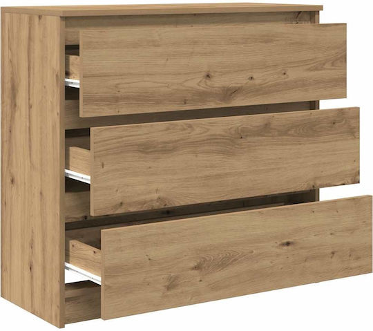 Wooden Chest of Drawers Coffee 80x35x80cm